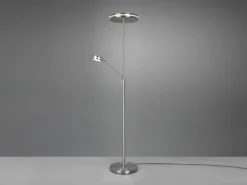 Großer LED Deckenfluter FRANKLIN mit Lesearm, Höhe 181cm, Silber