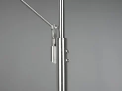 Großer LED Deckenfluter FRANKLIN mit Lesearm, Höhe 181cm, Silber
