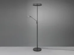 Großer LED Deckenfluter FRANKLIN mit Lesearm, Höhe 181cm, Anthrazit