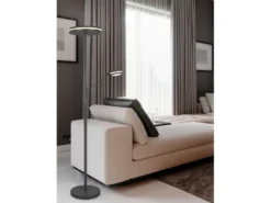 Großer LED Deckenfluter FRANKLIN mit Lesearm, Höhe 181cm, Anthrazit