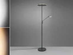 Großer LED Deckenfluter FRANKLIN mit Lesearm, Höhe 181cm, Anthrazit