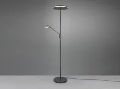 Großer LED Deckenfluter FRANKLIN mit Lesearm, Höhe 181cm, Anthrazit