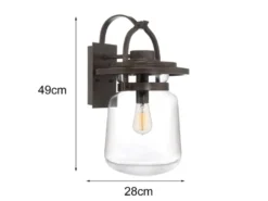 Große rustikale LED Außenwandleuchte aus Aluminium, Höhe 49cm