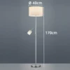 Große Stehlampe mit Leselampe, LED dimmbar, Stoffschirm Weiß, Höhe 170cm