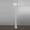 Große Straßenlaterne Aluminium Weiß, E27 Gartenlaterne 3-flammig, Höhe 220cm