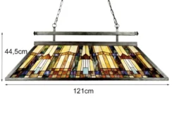 Große Tiffany Pendelleuchte INGLENOOK E27 Lampenschirm Bunt, Breite 121cm