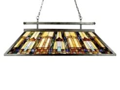 Große Tiffany Pendelleuchte mit E27 LED, Lampenschirm Bunt, Breite 121cm