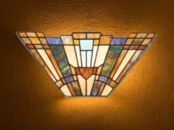Große Tiffany Wandleuchte Lampenschirm Bunt, Breite 41cm mit E14 LED