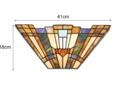 Große Tiffany Wandleuchte Lampenschirm Bunt, Breite 41cm mit E14 LED