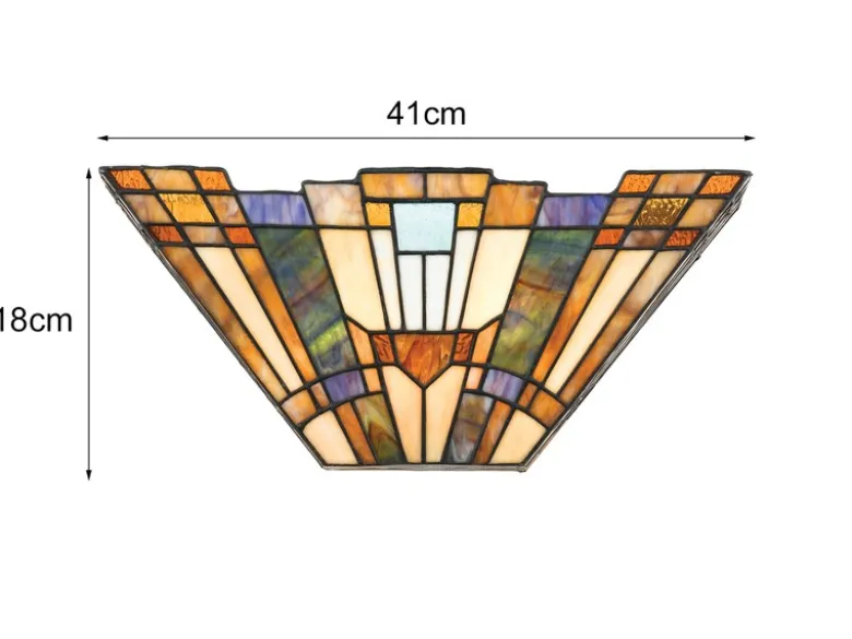 Große Tiffany Wandleuchte Lampenschirm Bunt, Breite 41cm mit E14 LED