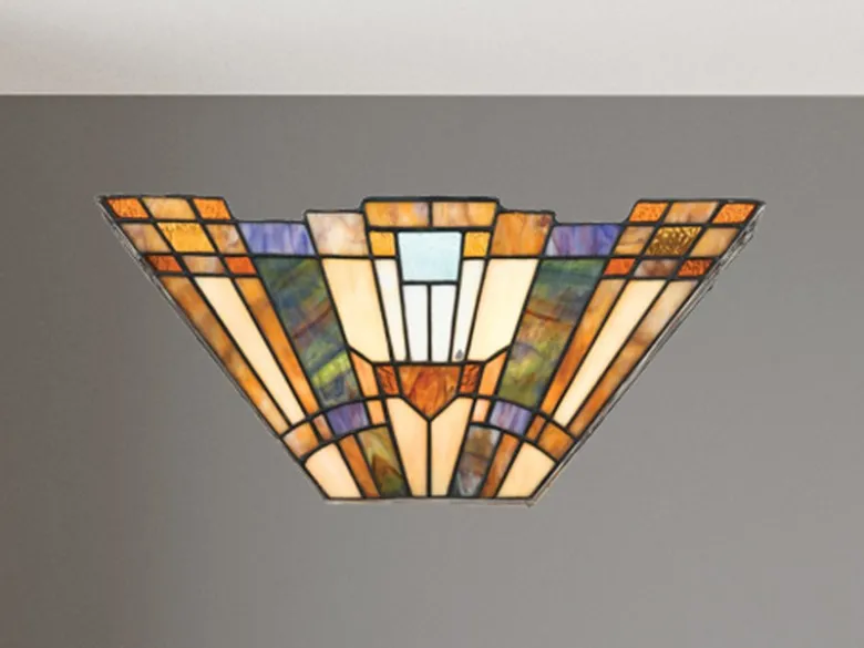 Große Tiffany Wandleuchte Lampenschirm Bunt, Breite 41cm mit E14 LED