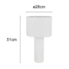 Große Tischlampe BLAIR mit Keramikfuß & Stoffschirm Weiß, Höhe 51cm