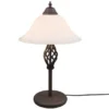 Große Tischlampe RUSTICA Landhausstil Rostoptik mit Glasschirm, Höhe 50cm
