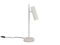 Große Tischlampe SOKA Metall Hellgrau mit schwenkbarem Spot, Höhe 50cm