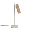 Große Tischlampe SOKA Metall Hellgrau & Coffee mit schwenkbarem Spot, Höhe 50cm