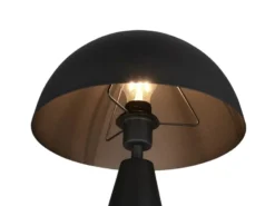 Große Tischleuchte ALFIE in Pilzform aus Metall Schwarz, Höhe 43cm