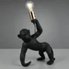 Große Tischleuchte BOBO ausgefallene Affenlampe Schwarz, Höhe 42cm