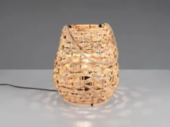 Große Tischleuchte JEAN mit Lampenschirm aus Wasserhyazinthe, Höhe 55cm
