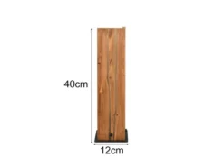 Große Tischleuchte KARUNI mit Naturholz, Höhe 40cm