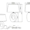 Große Tischleuchte Keramik Silber mit Stoffschirm Weiß & E27 LED, Höhe 52cm