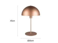 Große Tischleuchte NOLA aus Metall Coffee in Pilzform, Höhe 45cm