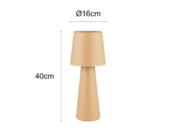 Große Tischleuchte NUBIAN aus Metall Beige, Höhe 40cm