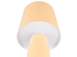 Große Tischleuchte NUBIAN aus Metall Beige, Höhe 40cm