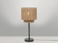 Große Tischleuchte SMILLA aus Jute Natur im Boho Stil, Höhe 45cm