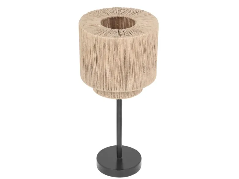 Große Tischleuchte SMILLA aus Jute Natur im Boho Stil, Höhe 45cm