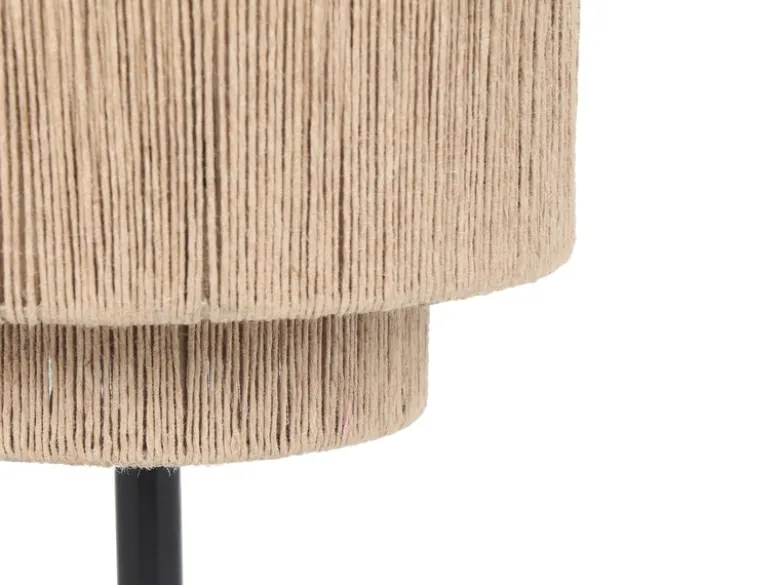 Große Tischleuchte SMILLA aus Jute Natur im Boho Stil, Höhe 45cm