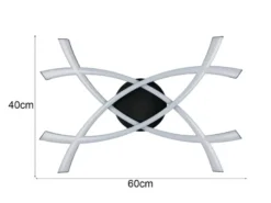 Große Wand- und Deckenleuchte POLLOCK Schwarz mit LED-Elementen Weiß flach 7,5cm