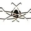 Große Wand- und Deckenleuchte POLLOCK Schwarz drei LED-Elemente Weiß, flach 9cm
