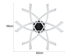 Große Wand- und Deckenleuchte POLLOCK Schwarz drei LED-Elemente Weiß, flach 9cm