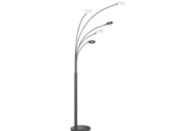 Große XXL LED Bogenlampe DENT dimmbar Design Schwarz, Höhe 225cm