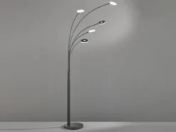 Große XXL LED Bogenlampe DENT dimmbar Design Schwarz, Höhe 225cm