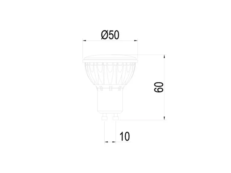 GU10 LED Stiftsockel - 4,9 Watt, 430 Lumen, 3000 Kelvin Warmweiß - nicht dimmbar