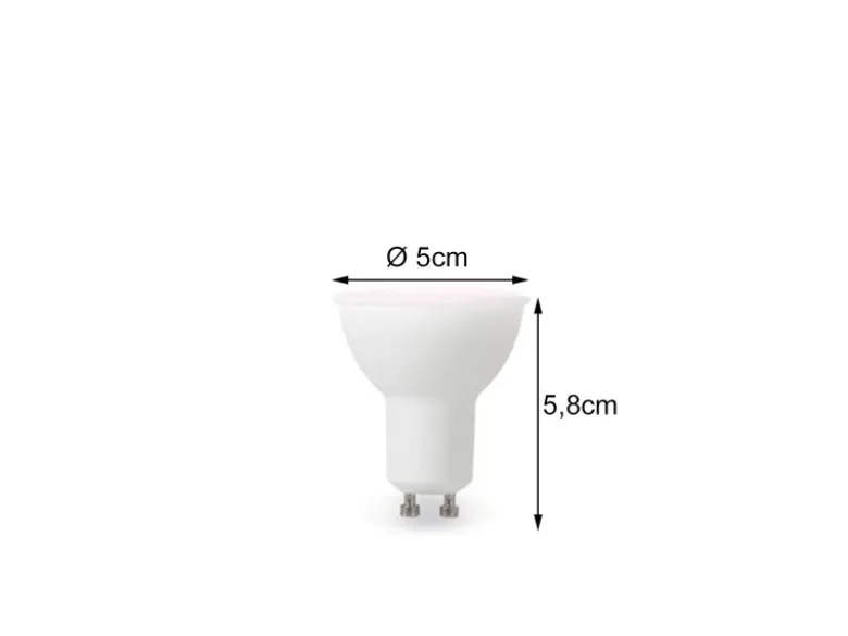 GU10 LED WIFI, 4,9 Watt 350 Lumen, 2700-6500 Kelvin, RGB, Ø5cm per App steuerbar