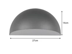 Halbrunde Downlight Außenwandleuchte MAAS Anthrazit, Breite 27cm