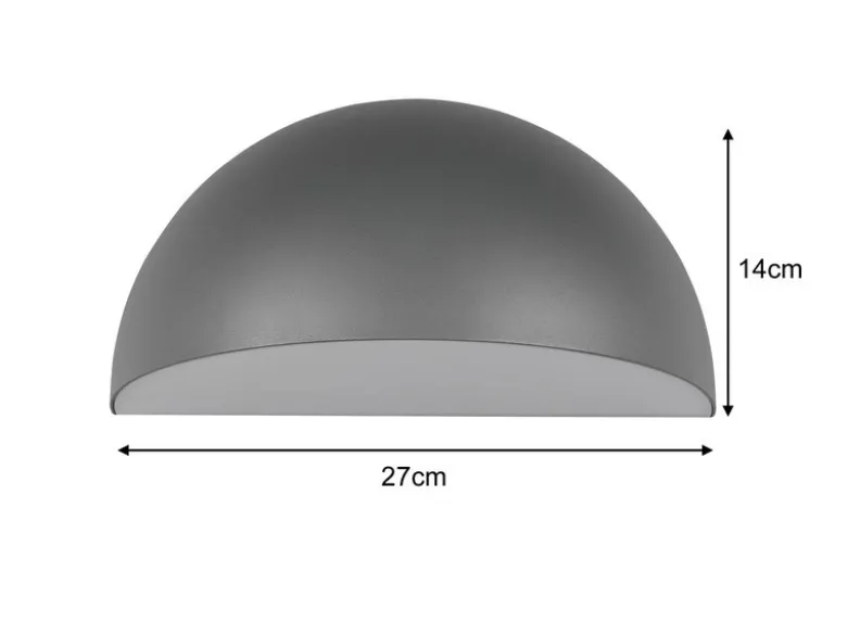 Halbrunde Downlight Außenwandleuchte MAAS Anthrazit, Breite 27cm