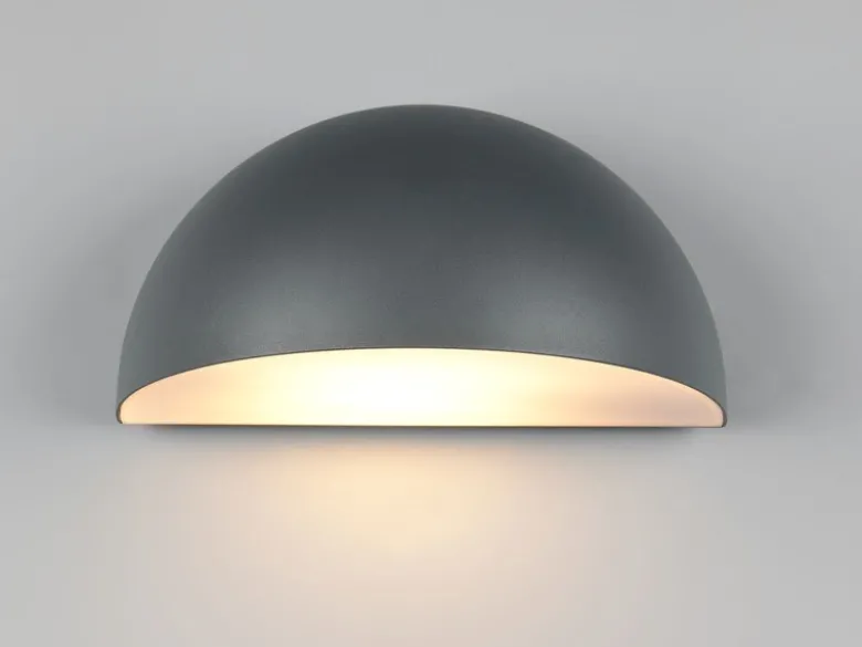 Halbrunde Downlight Außenwandleuchte MAAS Anthrazit, Breite 27cm