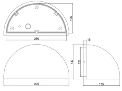 Halbrunde Downlight Außenwandleuchte MAAS Anthrazit, Breite 27cm