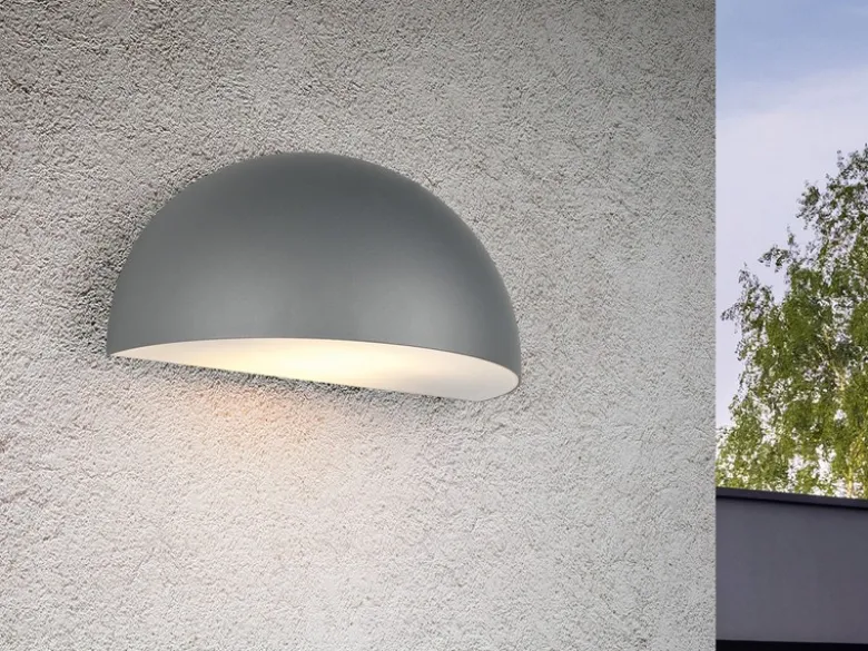 Halbrunde Downlight Außenwandleuchte MAAS Anthrazit, Breite 27cm