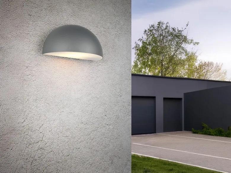 Halbrunde Downlight Außenwandleuchte MAAS Anthrazit, Breite 27cm