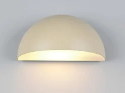 Halbrunde Downlight Außenwandleuchte MAAS Beige, Breite 27cm
