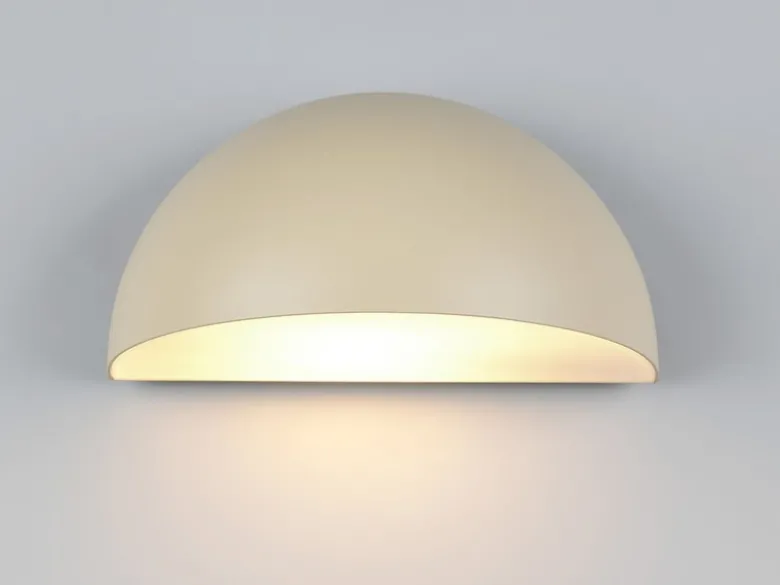 Halbrunde Downlight Außenwandleuchte MAAS Beige, Breite 27cm