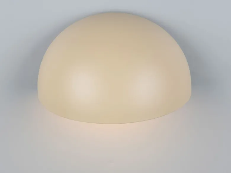 Halbrunde Downlight Außenwandleuchte MAAS Beige, Breite 27cm