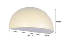 Halbrunde Downlight Außenwandleuchte MAAS Beige, Breite 27cm