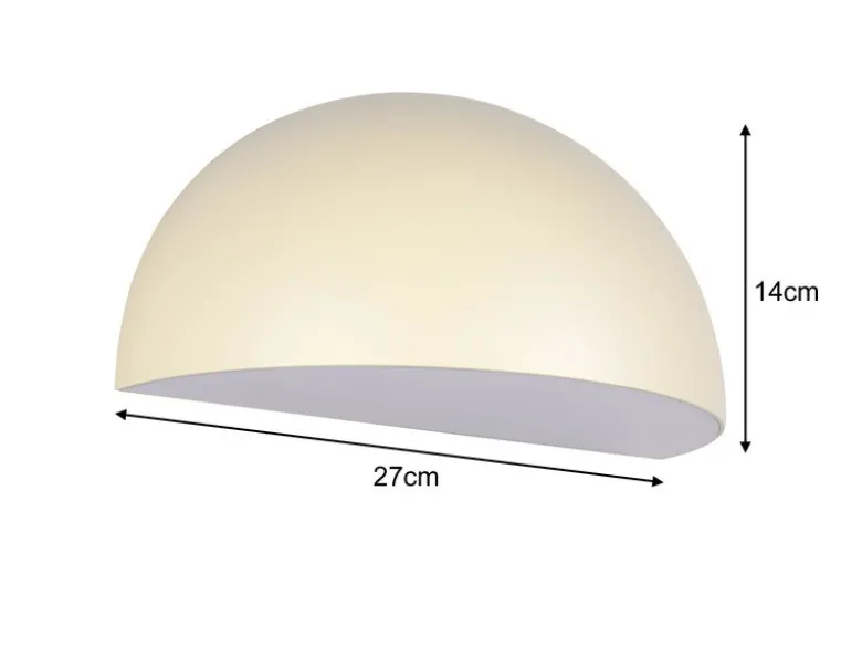 Halbrunde Downlight Außenwandleuchte MAAS Beige, Breite 27cm