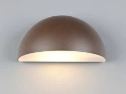 Halbrunde Downlight Außenwandleuchte MAAS Rostbraun, Breite 27cm