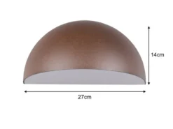 Halbrunde Downlight Außenwandleuchte MAAS Rostbraun, Breite 27cm
